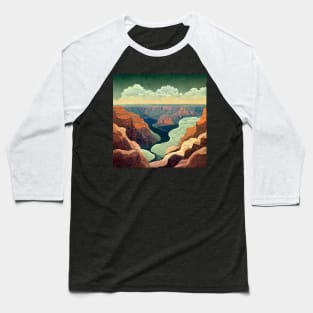 Cartoon image of the Grand Canyon with pastel colors. Baseball T-Shirt